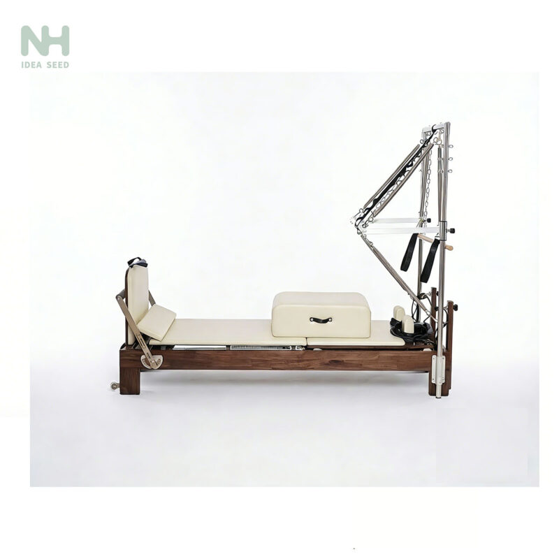 Wood Pilates Reformer with Half Tower NH-PM013W